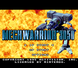 Mechwarrior 3050 (Europe) Title Screen